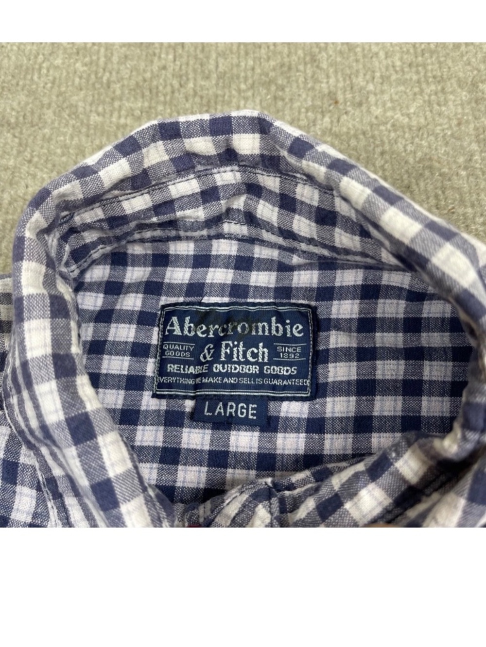 Vintage 90s Abercrombie & Fitch Button Up Shirt Men's Size L Purple Long Sleeve - Picture 2 of 5